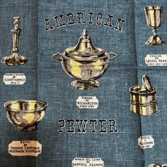 Vintage NWT Kay Dee linen kitchen tea towel American pewter collection cloth - Picture 7 of 8